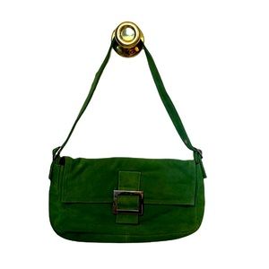 Newport News Green Shoulder Bag with Buckle